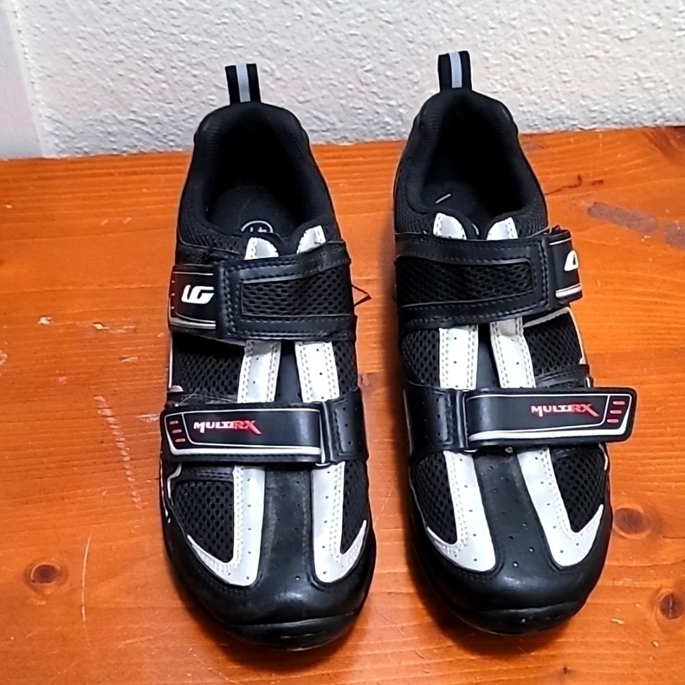 Louis Garneau Multi RX Cycling‎ Shoes Men 7.5 Black Silver MultiRX Spin Bike